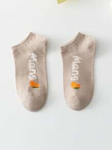 6 Pairs/Pack For Ladies, Cute And Sweet Japanese Style Bunny Mango Lemon Low-Top Shallow Socks, Student Girl Style Socks - Multicolor - View 9