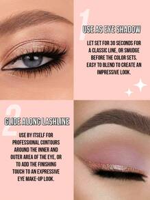 Misslyn 浓彩眼线笔，奶油色，眼影和眼线笔，可削尖眼线笔，超着色，可混合，无残忍，光滑，持久，高度着色，不晕染，顺滑柔软滑动，Y2K 化妆派对海滩旅行度假露营户外礼物玫瑰时尚女孩新年化妆品角色扮演最佳旅行节日色彩花式校园学校魅力氛围 Cny 中国新年，情人节礼物，素食，无残忍