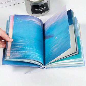 Drömlik stjärnklar anteckningsbok, färgglad handmålad tom innerblad skissbok, dagbok, inbunden färgglad illustrerad anteckningsbok, anteckningsbok med fräscha illustrationer, student-/kontorsmaterial, present, skolmaterial, tillbaka till skolan