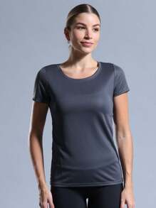 BABYLOOK WOMEN'S FITNESS T-SHIRT - Dark Grey - View 3
