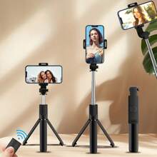 Palo selfie telescópico portátil, trípode de mano para viajes, soporte para teléfono inalámbrico con control remoto, trípode expandible para teléfono