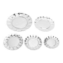 Juego de 5 platos de comida de acero inoxidable de 13 cm, 15 cm, 16,5 cm, 20 cm y 25 cm, plato para brochetas