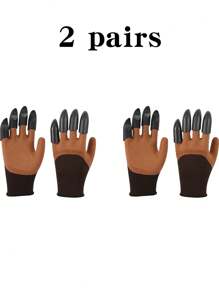 2 Pairs Gardening Gloves - Waterproof, Puncture Resistant, Claw Design, Wear Resistant For Digging, Weeding, Planting - 2 Pairs - View 18