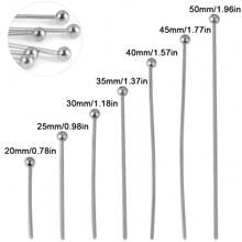 500pcs/Pack Stainless Steel Flat Head Pins, 20-50mm, For Bracelet, Necklace, Earrings Jewelry Making DIY Crafts - Stainless Steel Ball Needle - View 11