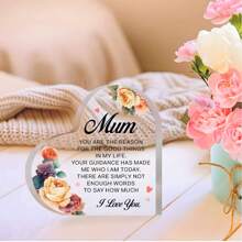 1 件，儿子和女儿送给妈妈的母亲节礼物，送给妈妈的生日礼物雕刻亚克力方形拼图，送给妈妈的个性化生日礼物，送给妈妈的生日礼物牌匾，3.93 X 3.93 英寸（妈妈） - 彩色 - 查看 2