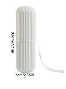 1PC塑料牙刷盒便携式家用牙刷杯刷子漱口杯旅行分装漱口杯套装牙具筒牙膏管牙科收纳盒防漏储物杯。 - 彩色 - 查看 2