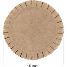 Conjunto de 6 jogos americanos redondos de linho grosso, 6 jogos americanos de mesa de jantar de linho natural de fazenda, adequados para festa de casamento, decoração de mesa de jantar de fazenda