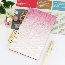 A5 A6 Water Wave Customized Cover Loose Leaf Binder, Multi-Color 6 Holes, Pink Purple Green Acrylic Cover Options, Cover And Portable Size, With Inner Pages & Refills, Suitable For School, Office, Planner, Travel Photo, Note Taking, Creative Writing, DIY Albums, Memo Pads, Travel Journals, Cash Check Holders,School Supplies,Back To School