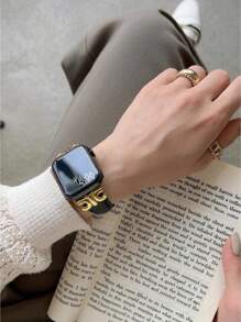 1PC Metal And Leather Strap Compatible With Apple Watch Band S10 42/46mm 49Ultra Elegant Women Bracelet For Apple Watch 9 8 7 6SE 5 4 3 2