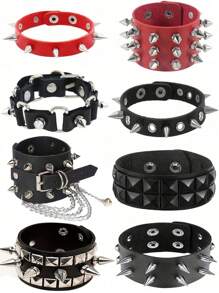 1pc Punk Rivet Gothic Style Unisex Bracelet, Unique & Creative Accessories For Daily Wear, Christmas Party, Valentine Gift,Mom,Mother,Mother's Day,Gift