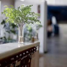 2 件 42.51 英寸人造绿色植物茎，花瓶用仿真叶茎，绿色装饰茎，适用于商店、花园、办公室、家居装饰人造植物花束 - 深綠 - 查看 10