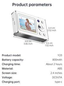 1 Pc 64 Million Pixels Digital Camera 2.4-Inch HD Screen, 8-Variable Zoom, HD Dual-Lens CCD Card Camera With Front Selfie Mirror, Including 32G Memory Card + Card Reader - Camera + Card Reader + 32G Memory Card - View 10