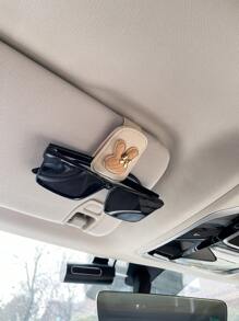 卡通兔子汽车太阳镜夹，创意汽车遮阳板眼镜架，女士卡片夹