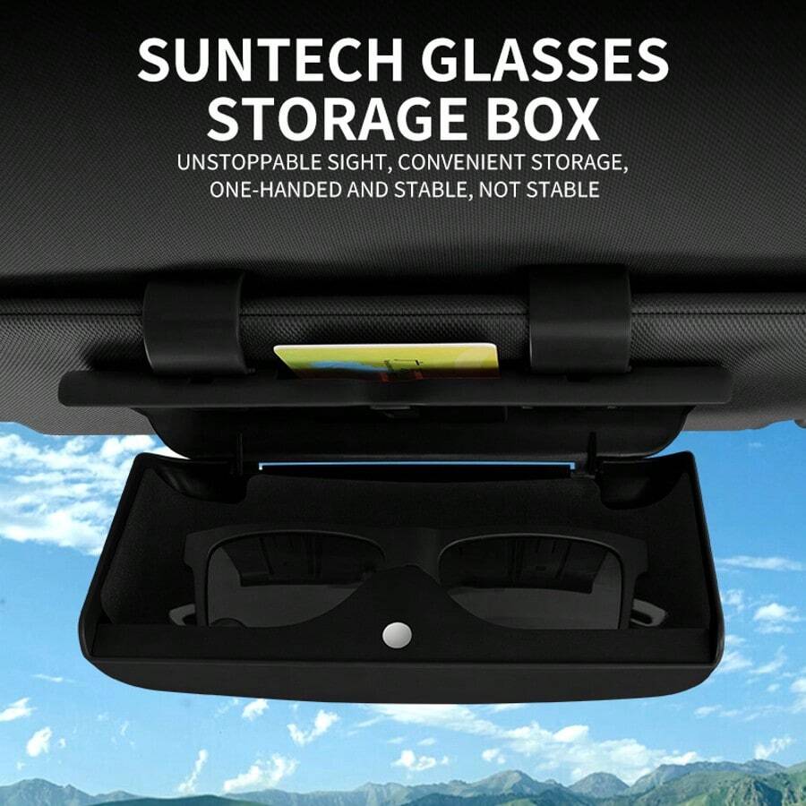 Car Glasses Box, Sun Visor Storage Box, Car Sunglasses Ticket Multifunctional Card Storage Box, Car Interior Storage Box