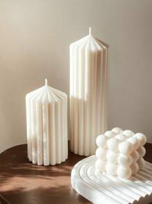 Striped Cylinder Silicone Candle Molds - DIY Handmade Geometric Spire Aromatherapy Candles For Home & Table Decor Gifts Birthday Graduation