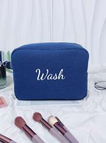 1pc Custom Embroidery Large Capacity Multifunctional Portable Travel Storage Bag Cosmetic Bag Toiletry Organizer Storage Pouch Suitable For Women College Students Outdoor Travel Vacation Home Storage School Dormitory Bathroom Must-Have Exclusive Customized Gift