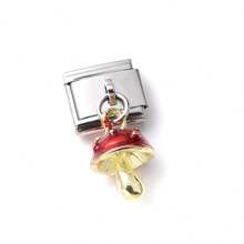 1 件时尚意大利时尚手链模块，水果菠萝樱桃苹果蔬菜茄子金属模块不锈钢配件 - 彩色 - 查看 22