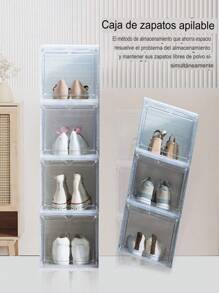 Caja  Apilable Transparentes Para Zapatos Caja Organizadora -caja organizadora de clóset, fácil de poner en el montaje, cajas de zapatos de plástico transparente apilables, cajones para exhibición de tenis - transparente - Ver 6