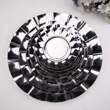 Juego de 5 platos de comida de acero inoxidable de 13 cm, 15 cm, 16,5 cm, 20 cm y 25 cm, plato para brochetas