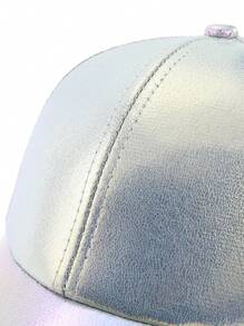 1pc Couple Patent Leather Brim Street Wear Sun-Shielding Decorated Baseball Cap