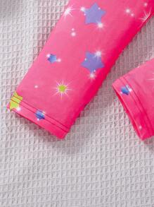 Young/Young Girl Unicorn Graphic T-Shirt And Start Pattern Leggings,Comfortable & Stylish Outfit For Daily Wear,Outdoor,SportsSpring/Summer Unicorn