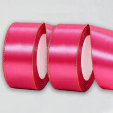 Paquete de 2 piezas de cinta dorada de 4 cm de ancho y 21 m de largo, para manualidades en ramos de rosas, decoración de tartas y cajas de regalo, decoración de bodas, cinta de satén