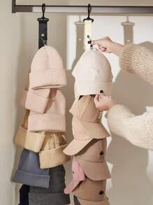 Rotatable Hat Storage Rack, Free Traceless Adhesive Hook, Punch-Free Hat Storage Artifact, Home Hanging Hat Clip Storage, Can Hold 8 Hats, Door Hat Rack And Organizer, Baseball Hat Rack, Hat Rack Bracket, Door Hat Rack, Door Hat Rack, Closet Hat Rack, Perfect Storage Solution.