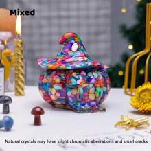 1PC Natural Crystal Gravel Pumpkin House Statue Dropper Resin Reiki Stone Fengshui Halloween Gift Witch Candy Box Home Decoration