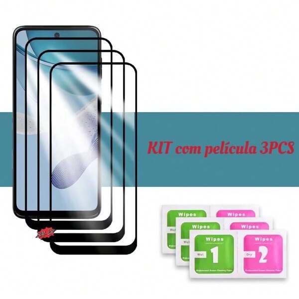 KIT 1-3-5 PCS Película de vidro 3D 9D para Moto G14 / G54 / G84
