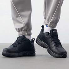 Nike男鞋新款AIR MONARCH IV緩震訓練鞋休閒運動鞋復古老爹鞋415445-001 - 黑色 - 查看 6