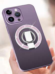 Suporte Magnético de Anel 3 em 1, Brilhante com Glitter, Ultra Fino e Leve, Magnético Forte, Rotação de 360°, Dobrável, Material de Liga, Portátil e Universal, Design de Decoração de Mesa, Compatível com iPhone, Celulares Android, Presente de Aniversário, Presente para Família e Amigos, Suporte de Anel, Pegador de Celular, Acessórios de Celular - Multicolorido - Visão 8