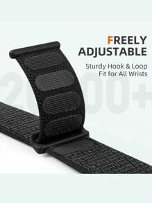 Sport Loop Band Compatible With Apple Watch Bands For Women Men 40mm 41mm 38mm 42mm 46mm 44mm 45mm 49mm, Braided Stretchy Nylon Strap Compatible With IWatch Series 11 10 9 8 7 6 5 4 3 2 1 SE Ultra 3 2 1 - Black - View 3