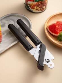 1 pieza Abrelatas multifunción, adecuado para personas mayores y con poca fuerza en las manos, abrelatas manual para uso doméstico, de cocina y restaurante, herramienta de cocina práctica - Negro - Ver 4