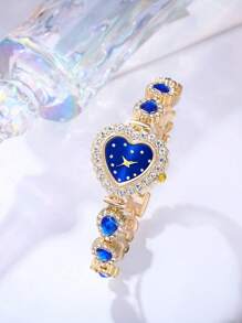 SOKI SOKI Nuevo reloj de mujer con diamantes de imitación Elegante moda lleno de diamantes de imitación-calcedonia Reloj de cuarzo para mujer Pulsera Reloj perfecto para todas las ocasiones como un regalo de joyería para madres y novias, perfecto para todas las vacaciones
