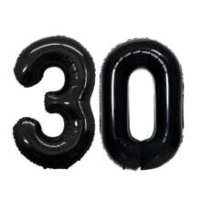 Globos de lámina de plata extra grandes del número 30 de 32 pulgadas y 40 pulgadas para el 30.º cumpleaños y decoración del 30.º aniversario - Multicolor - Ver 16