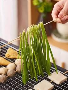 50pcs/100pcs/200pcs/300pcs Thicker & Longer Bamboo Skewers, Appetizer BBQ Picks, Sandwich Holders, Suitable For Home Daily Use Or Party Decor
