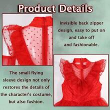 Lydia Cosplay Costume Red Wedding Dress With Veil Gloves Lydia Cosplay Costume For Women Halloween Costume - Lidya - View 3