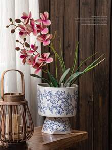 蓝柳兰花种植器中国陶瓷花瓶，适合蝴蝶兰 - 青花瓷 - 查看 4
