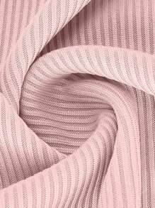 Women's Metallic Button Embellishment Bodycon Knitted Dress, Women's Fashion Solid Long Sleeve Bodycon Dress, Women's Sexy Long Sleeve Dress, Women's Bodycon Dress, Women's Casual Solid Waisted Bodycon Dress, Women's Round Neck Long Sleeve Bodycon Dress - 粉色 - 查看 6