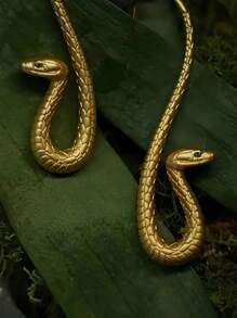 1 par de pendientes con ganchos de oreja con forma de serpiente dramática y creativa, con diseño de signo zodiacal - Multicolor - Ver 13