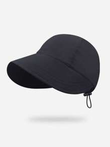 1 件装青年纯色遮阳棒球帽，韩版抽绳可调节轻便防晒太阳帽适合日常使用