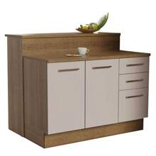 Isla Cocina Con Encimera Y Mostrador Madesa Ágata 120cm Color Marrón/Crema - Marrón y Crema - Ver 2