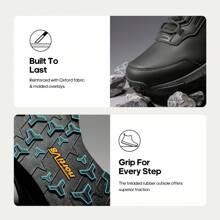 Men's HydroRange Tactical Boots - Lightweight Waterproof Leather Combat Footwear With Enhanced Cushioning, Arch Support, And Anti-Slip Technology For Military, Motorcycle, And Hiking Adventures - 黑色 - 查看 3