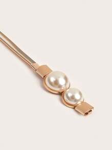 2pcs Elegant Button Combo, Women Dress Waist Chain Decoration, Minimalist Metal Decor For Skirt, Suitable For Party, Event, Holiday Wear - Beige - View 6