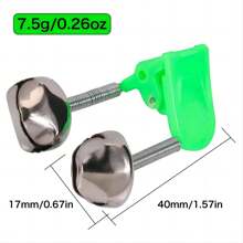 1/5/10/20 件双铃钓鱼警报器 - 使用鱼竿尖夹和诱饵警报器保护您的渔获 - 綠色 - 查看 11