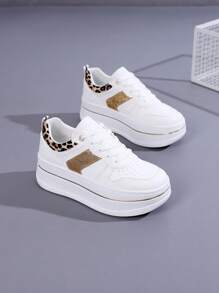 Simple Korean Style Casual Fashion Elegant Slouchy Youth Free Commuting Platform Shoes - Leopard - View 3