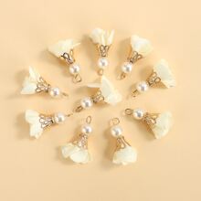 10 chiếc 28*14mm nhiều màu sắc ngọc trai giả tua rua mặt dây chuyền làm đồ trang sức vòng tay vòng cổ bông tai vật dụng thủ công tự làm - Tua hoa ngọc trai - Xem 22