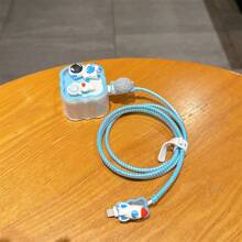 Set da 5 custodie protettive per caricabatterie standard britannico da 20W, per proteggere il tuo caricabatterie, compatibili con cavo dati per 16 Pro Max, 14, 15, custodia protettiva morbida per caricabatterie 12 Pro Max, design astronauta e onde lunari, protezione per caricabatterie