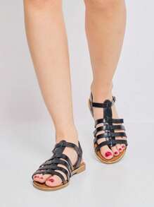 简约休闲平底凉鞋，夏季百搭时尚凉鞋，女士夏季凉鞋