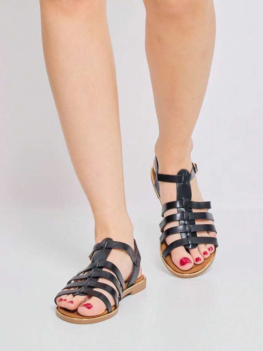 简约休闲平底凉鞋，夏季百搭时尚凉鞋，女士夏季凉鞋